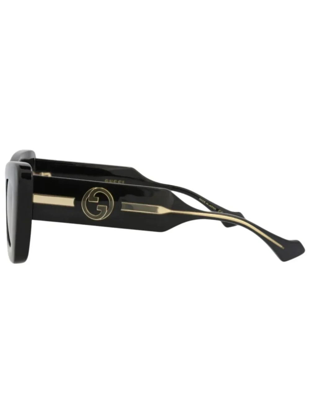 New Gucci Women's Sunglasses Cat Eye Injection Frame Black Crystal Grey